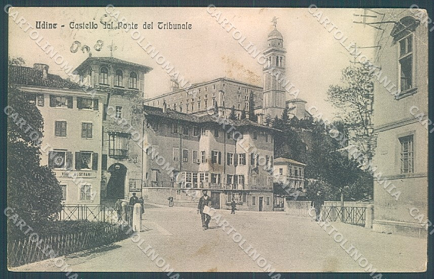 Udine Città Castello Ponte Tribunale Alterocca 5222 PIEGHINA cartolina JK7046 – fronte