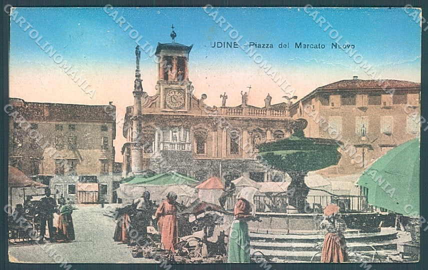 Udine Città Piazza del Mercato Nuovo cartolina JK7049 – fronte