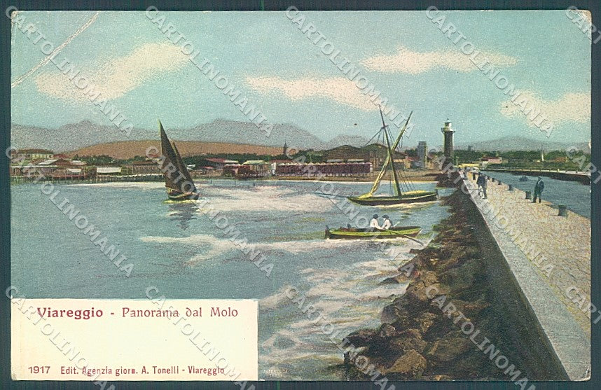 Lucca Viareggio Molo Faro PIEGA ANGOLO cartolina JK7075 – fronte