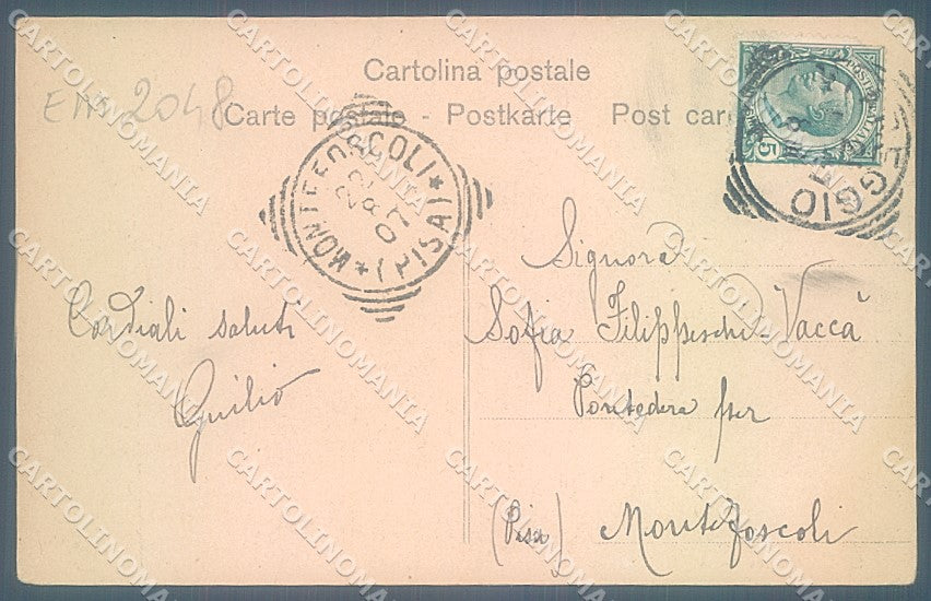 Lucca Viareggio Pineta Alterocca 1905 cartolina JK7076 – retro