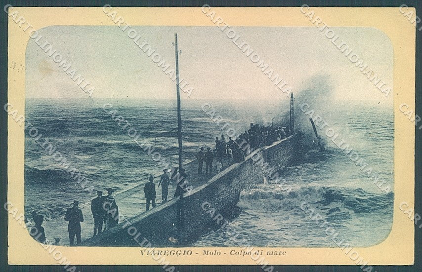 Lucca Viareggio Molo Mareggiata cartolina JK7082 – fronte