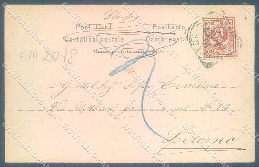 Lucca Viareggio Barche Canale Alterocca 1854 cartolina JK7088 – retro