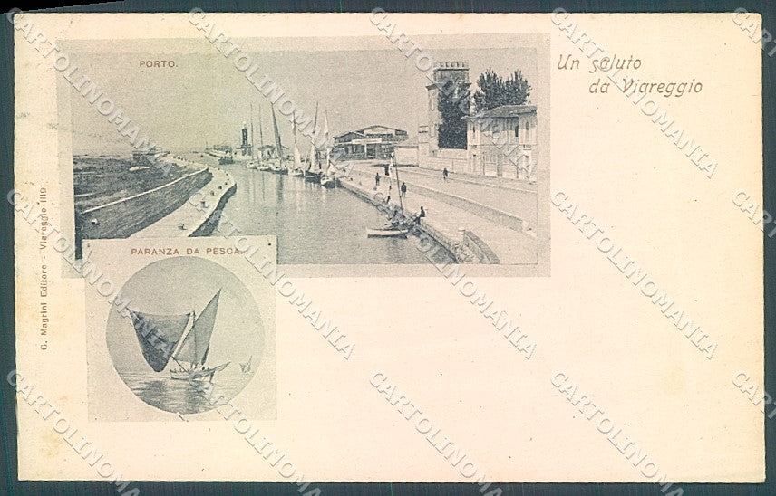 Lucca Viareggio Porto saluto da cartolina JK7089 – fronte
