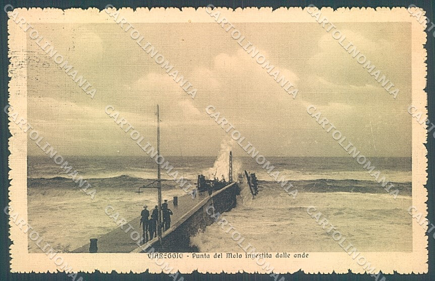 Lucca Viareggio Molo Mareggiata cartolina JK7090 – fronte