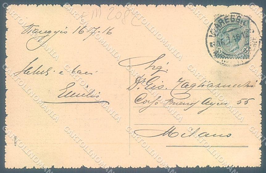 Lucca Viareggio Molo Mareggiata cartolina JK7090 – retro