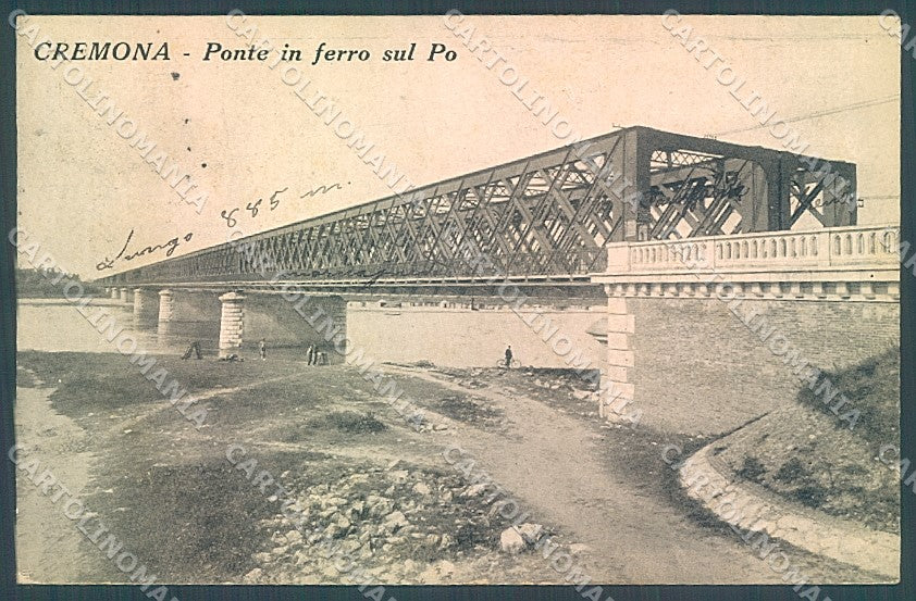 Cremona Città Ponte in Ferro sul Po cartolina JK7104 – fronte