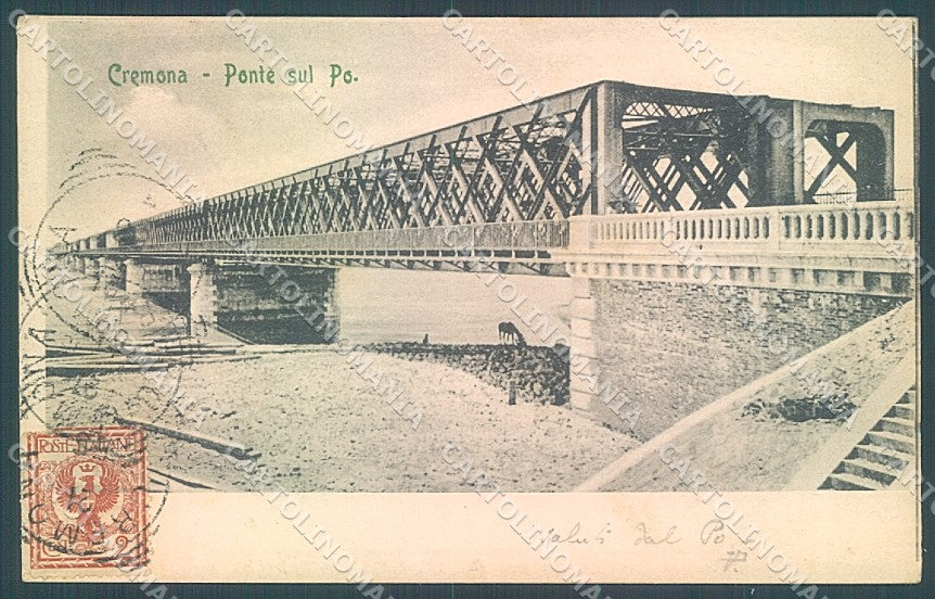 Cremona Città Ponte in Ferro sul Po cartolina JK7106 – fronte