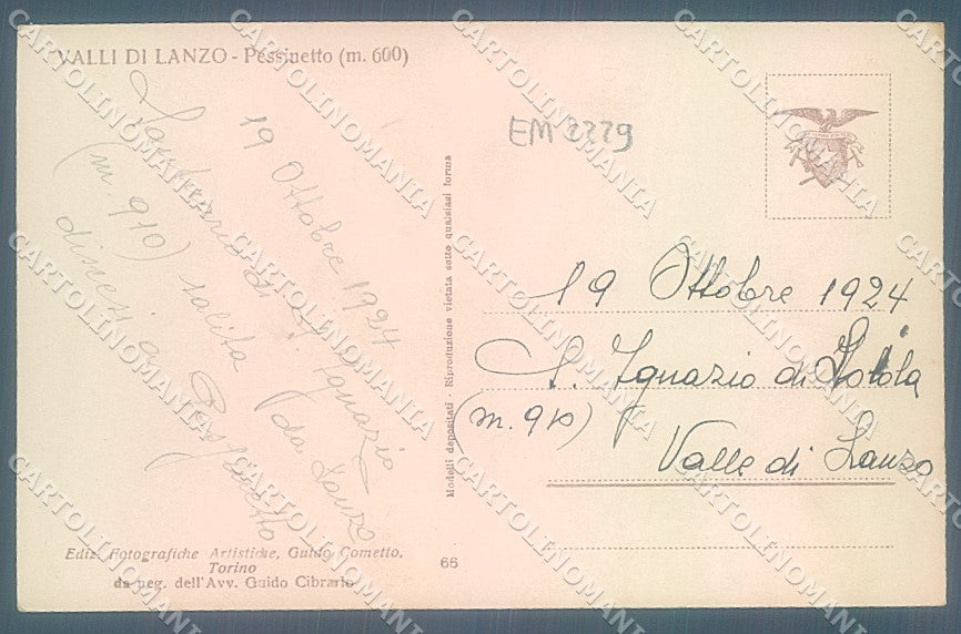 Torino Lanzo Pessinetto Foto cartolina JK7125 – retro