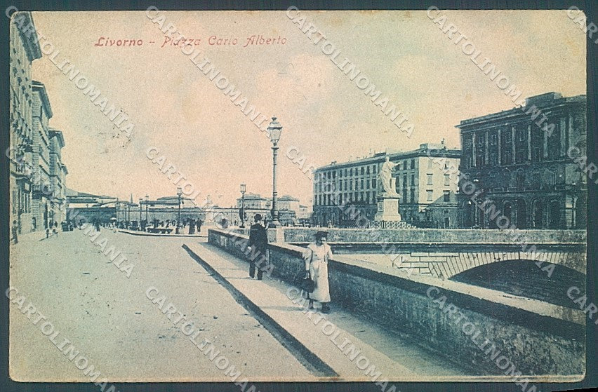 Livorno Città Ponte Piazza Carlo Alberto cartolina JK7143 – fronte