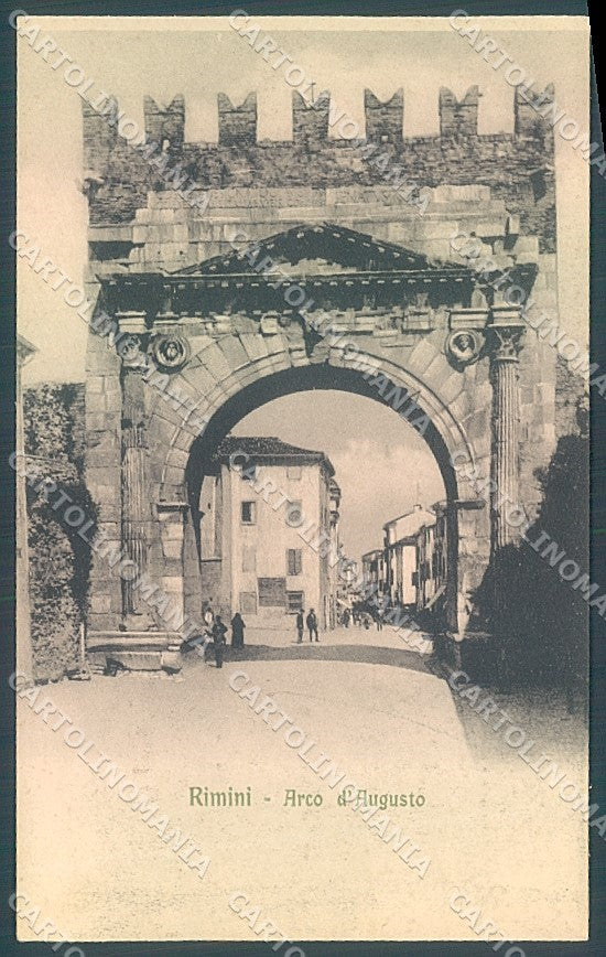 Rimini Città Arco d'Augusto Ditta Rossi-Borghesi pubblicitaria cartolina JK7162 – fronte