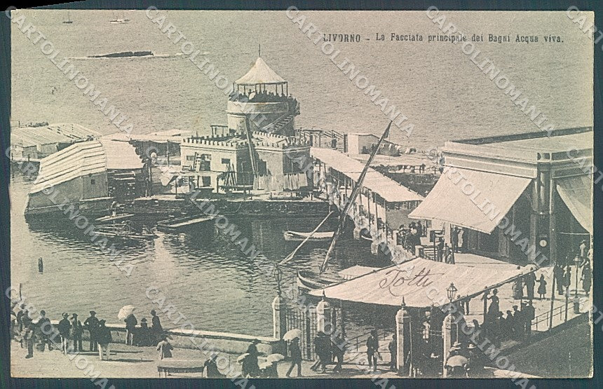 Livorno Città Spiaggia Bagni cartolina JK7171 – fronte