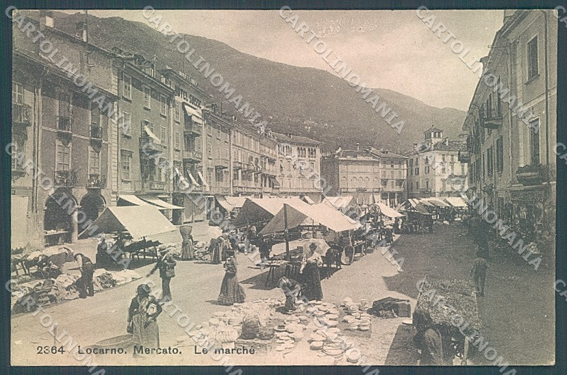 Svizzera Canton Ticino Locarno Mercato cartolina JK7172 – fronte