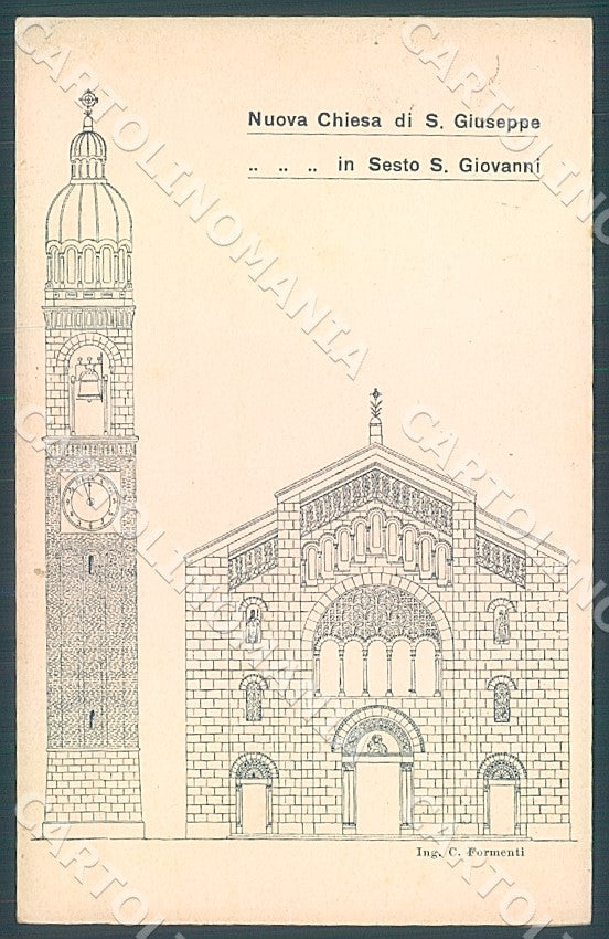 Milano Sesto San Giovanni Chiesa San Giuseppe Ing Formenti cartolina JK7175 – fronte