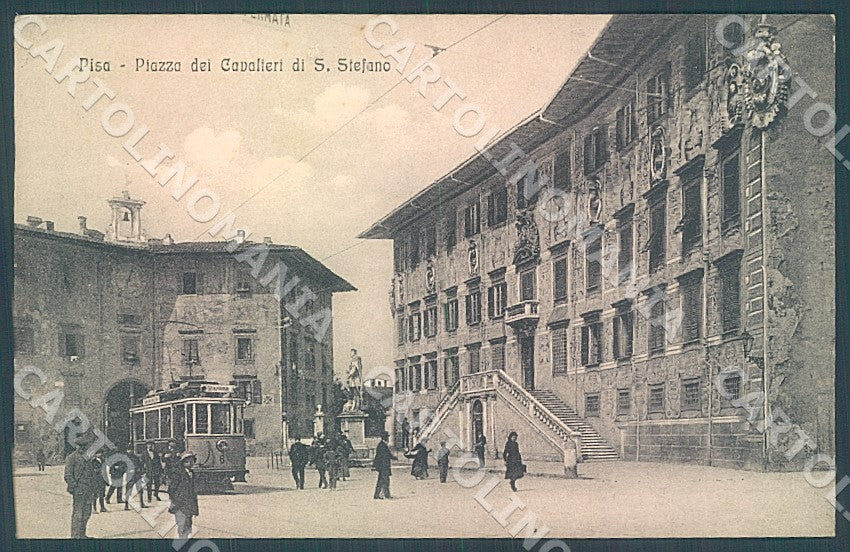 Pisa Città Tram Piazza Cavalieri Santo Stefano cartolina JK7179 – fronte