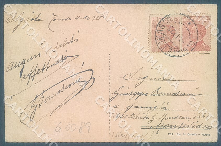 Como Olgiate Comasco Via Varese Banca cartolina JK7194 – retro