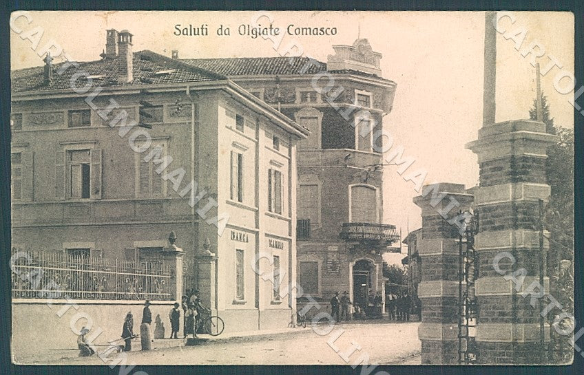 Como Olgiate Comasco Banca saluti da cartolina JK7195 – fronte