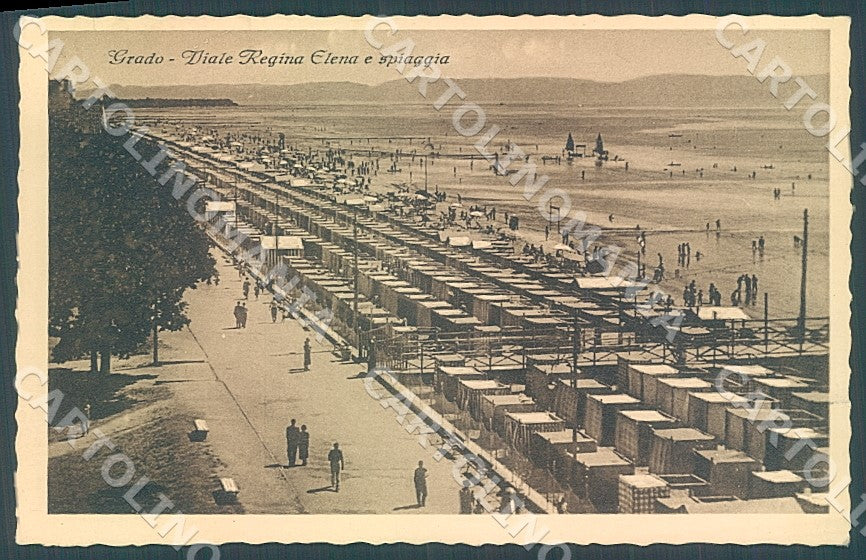 Gorizia Grado Spiaggia Viale Regina Elena cartolina JK7197 – fronte