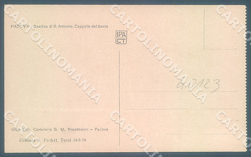 Padova Città Basilica Sant Antonio cartolina JK7209 – retro