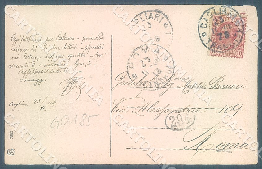 Cagliari Città Piazza del Carmine ABRASA cartolina JK7221 – retro