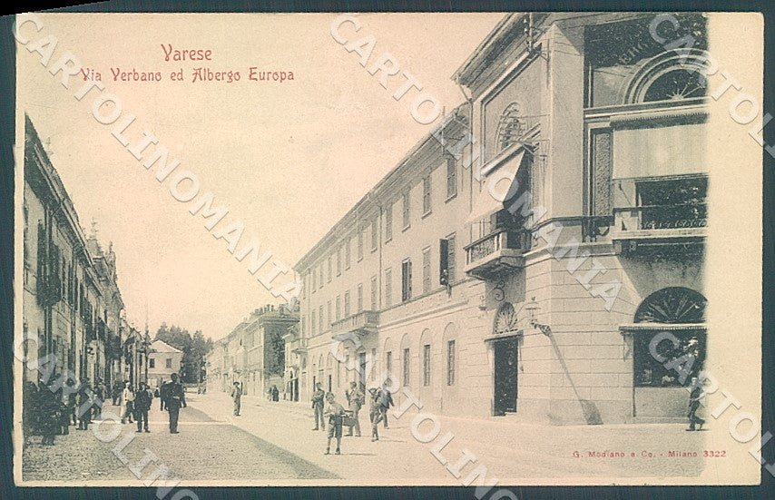 Varese Città Albergo Europa Via Verbano Modiano 3322 cartolina JK7239 – fronte