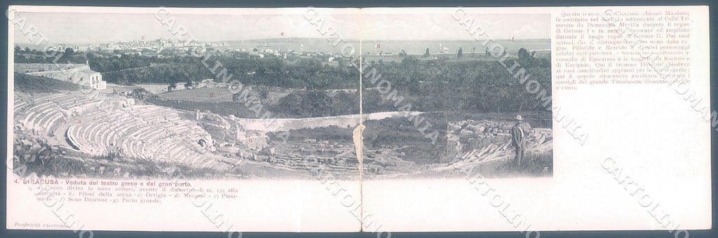 Siracusa Città Teatro Greco Porto STRAPPO doppia cartolina JK7243 – retro