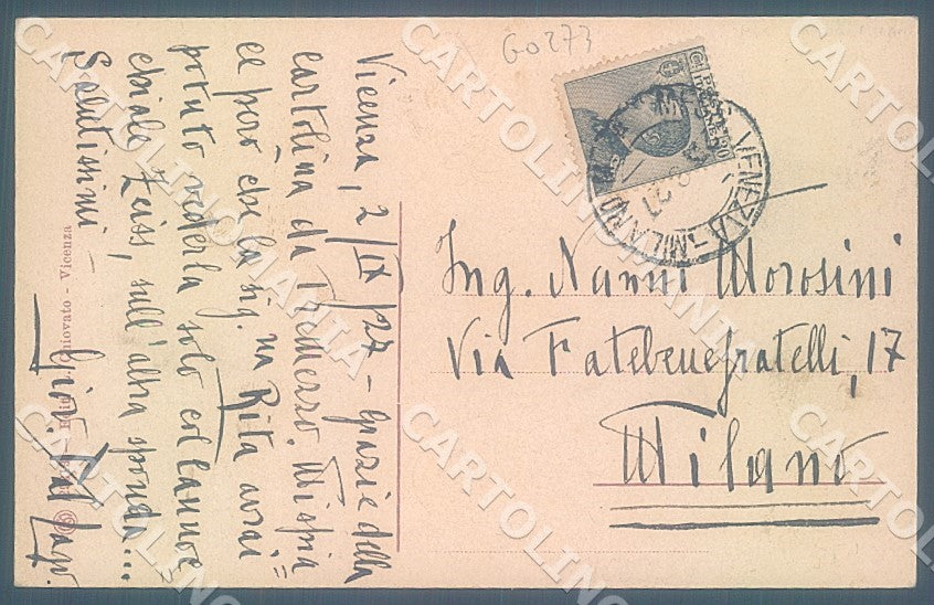 Vicenza Città Palazzo da Schio cartolina JK7244 – retro