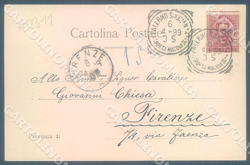 Palermo Città Piazza del Centro ABRASA Stengel 13123 cartolina JK7256 – retro