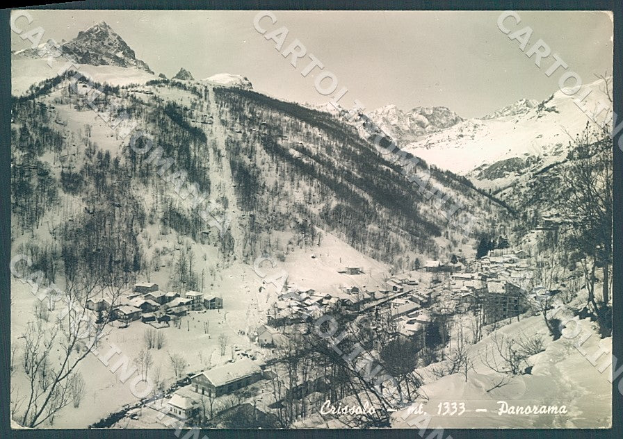 Cuneo Crissolo Nevicata Foto FG cartolina JK7264 – fronte