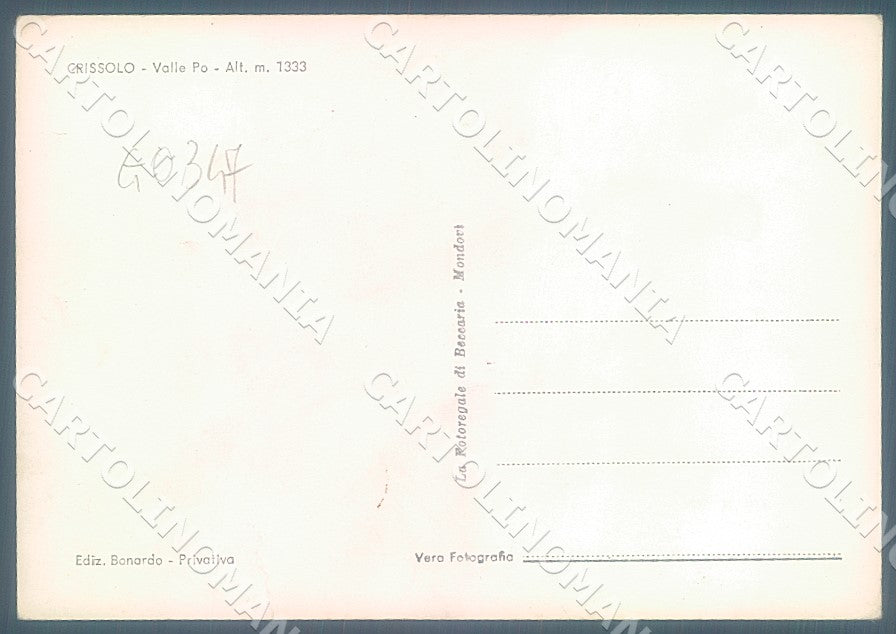 Cuneo Crissolo Nevicata Foto FG cartolina JK7264 – retro