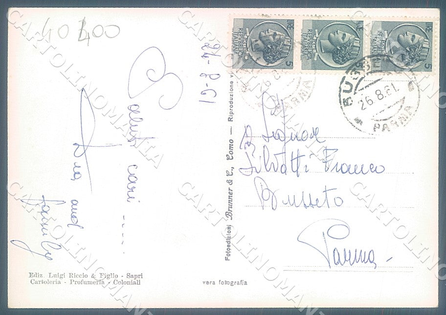 Salerno Sapri Lungomare Giardini Pubblici Foto FG cartolina JK7272 – retro