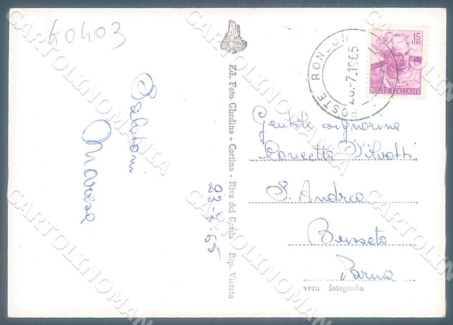 Trento Ruffrè saluti da Foto FG cartolina JK7273 – retro
