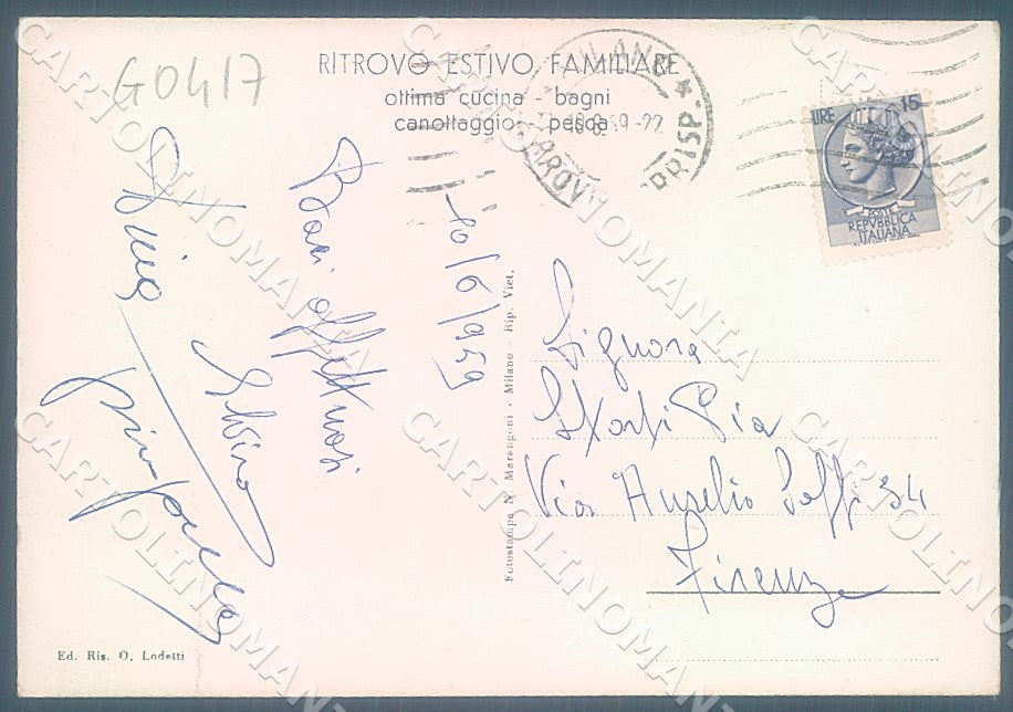 Milano Limito Lago Malaspina Ristorante FG cartolina JK7279 – retro