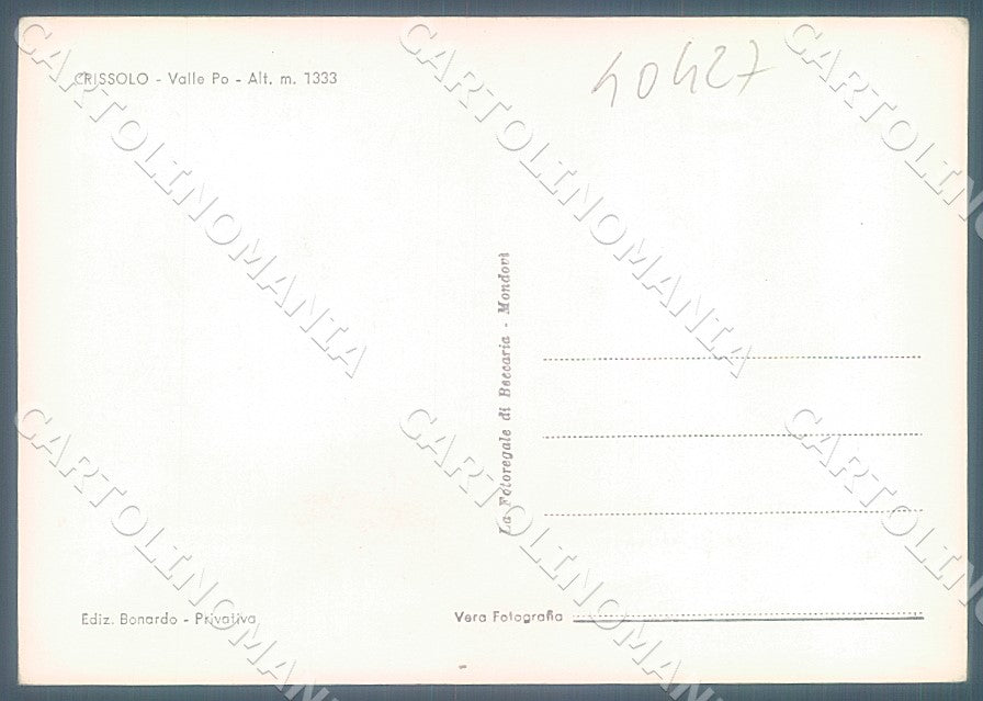 Cuneo Crissolo Nevicata Foto FG cartolina JK7282 – retro