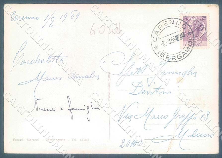 Lecco Carenno PIEGATA Foto FG cartolina JK7291 – retro