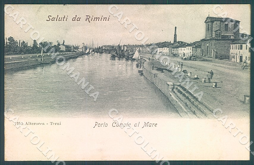 Rimini Città Porto Canale saluti da Alterocca 1151 cartolina JK7296 – fronte