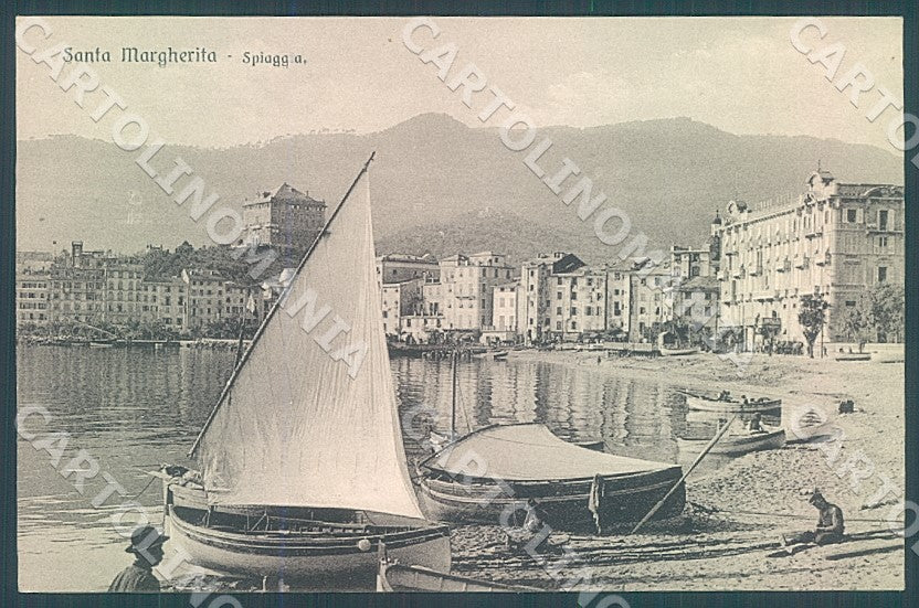 Genova Santa Margherita Ligure Spiaggia Brunner 19223 cartolina JK7318 – fronte