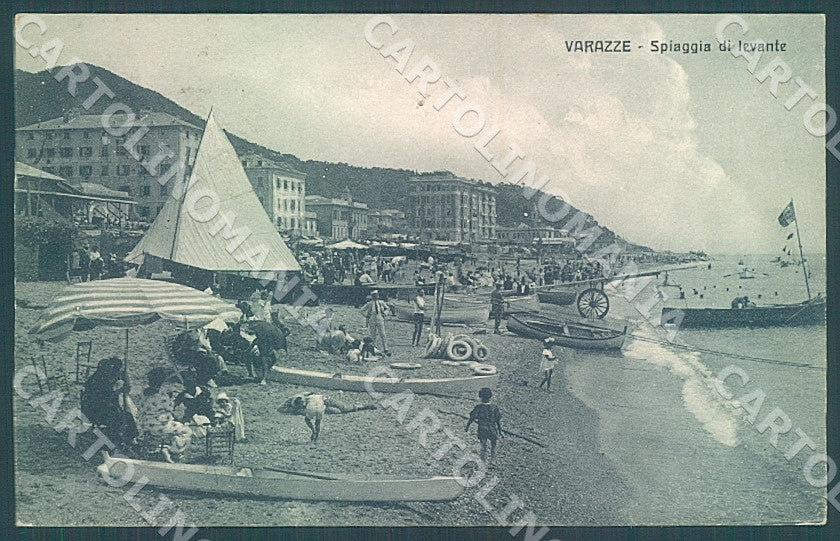 Savona Varazze Spiaggia PIEGA cartolina JK7327 – fronte