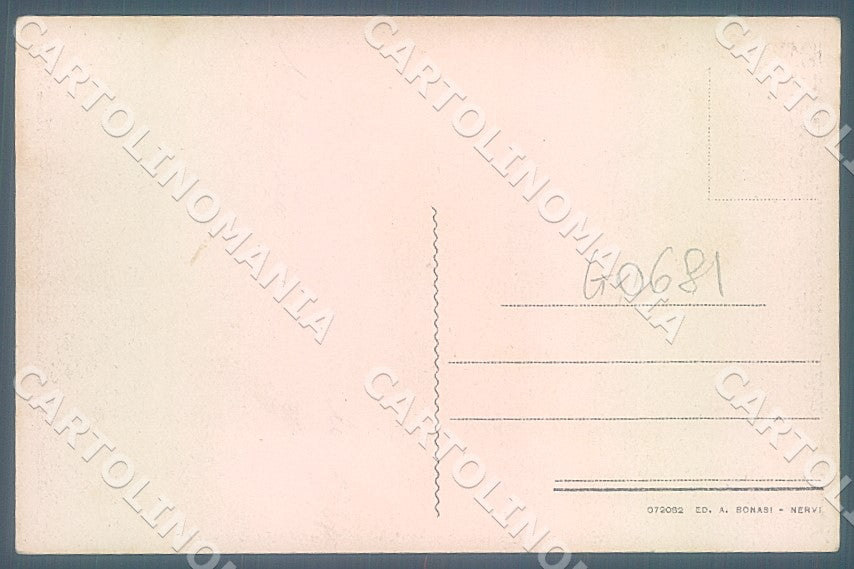 Genova Nervi Viale delle Palme Auto Hotel cartolina JK7336 – retro