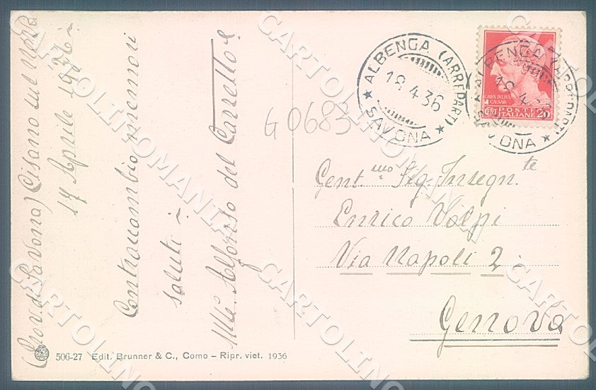 Savona Albenga Brunner 506-27 cartolina JK7338 – retro