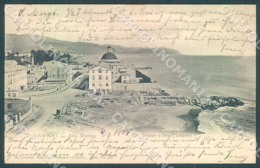 Genova Chiavari Spiaggia cartolina JK7345 – fronte