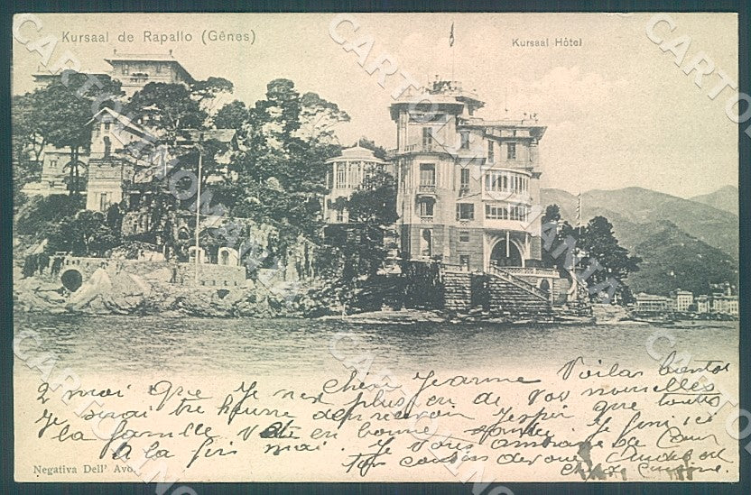 Genova Rapallo Kursaal Hotel cartolina JK7352 – fronte