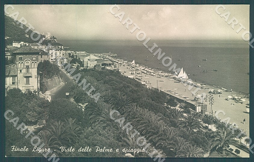 Savona Finale Ligure Viale Palme Spiaggia Foto cartolina JK7353 – fronte