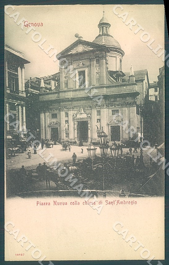 Genova Città Chiesa Sant Ambrogio cartolina JK7361 – fronte