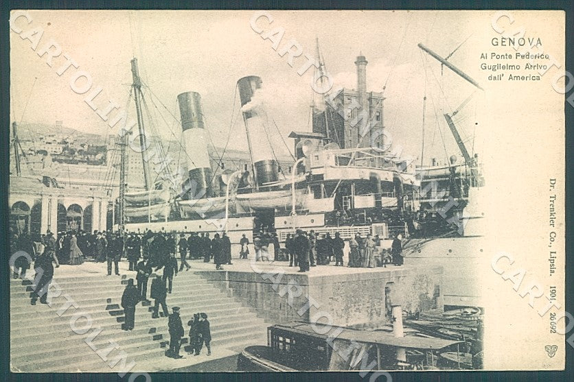 Genova Città Battello Porto Trenkler 26692 cartolina JK7364 – fronte