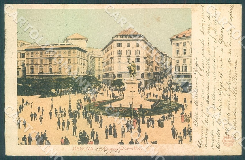 Genova Città Piazza Corvetto cartolina JK7368 – fronte