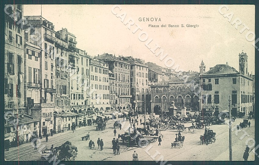 Genova Città Piazza Banco San Giorgio cartolina JK7380 – fronte
