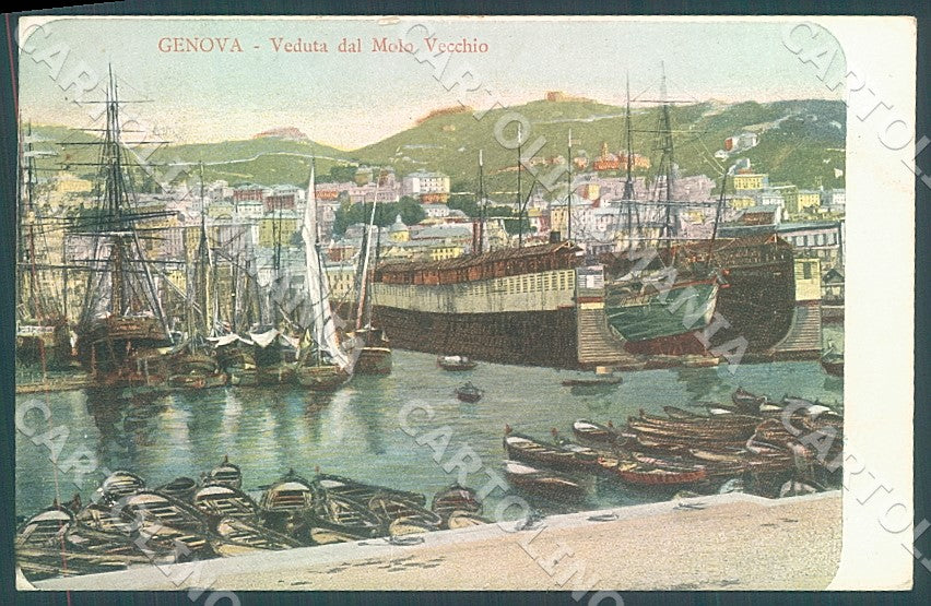 Genova Città Molo Vecchio cartolina JK7382 – fronte