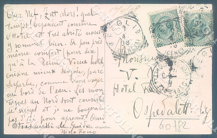 Genova Pegli Stabilimenti Grand Hotel cartolina JK7392 – retro