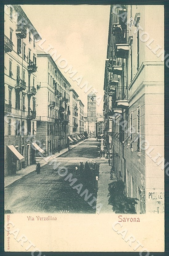 Savona Città Via Verzellino cartolina JK7413 – fronte