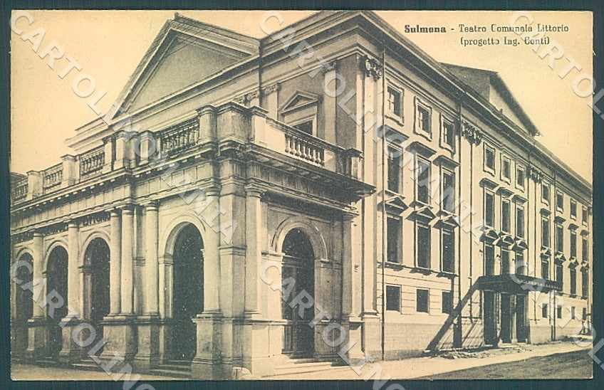 L'Aquila Sulmona Teatro Comunale Littorio Ing Conti cartolina JK7427 – fronte